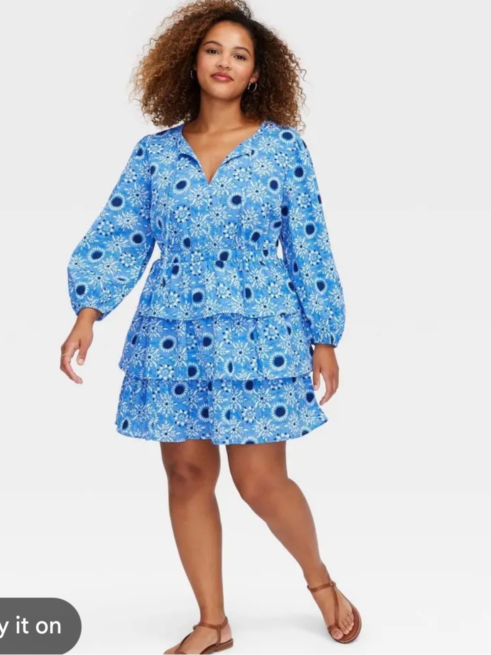 Roller Rabbit x Target Women's Blue Tiered Mini Dress - Star medallion